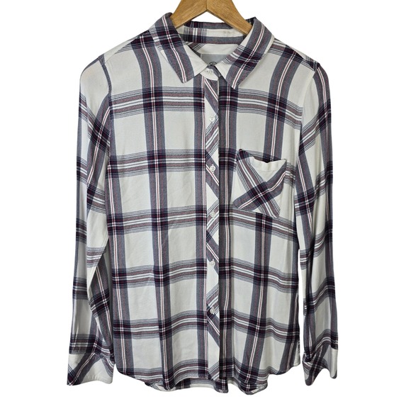 Rails Tops - Rails Hunter White/Scarlet Plaid Button Down Shirt Women's Small‎ White Red Blue